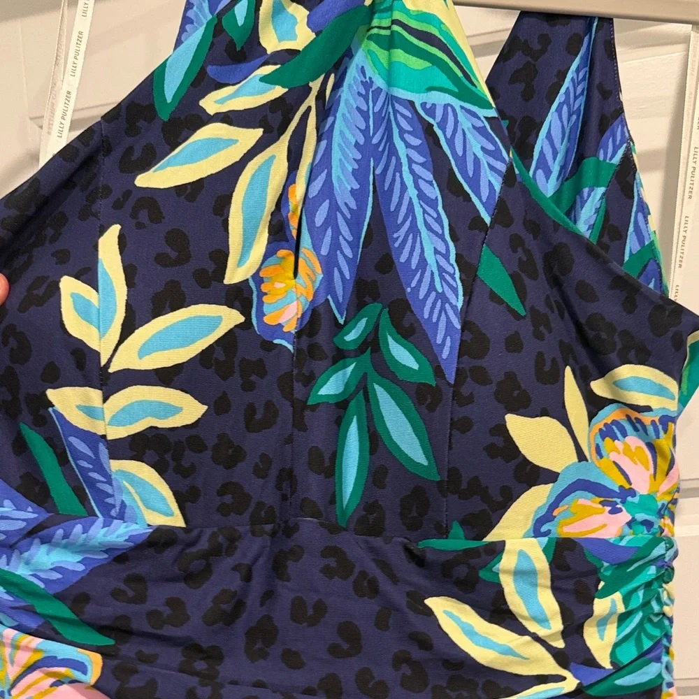 Lilly Pulitzer Navy and Green Floral Maxi Dress - Picture 3 of 7